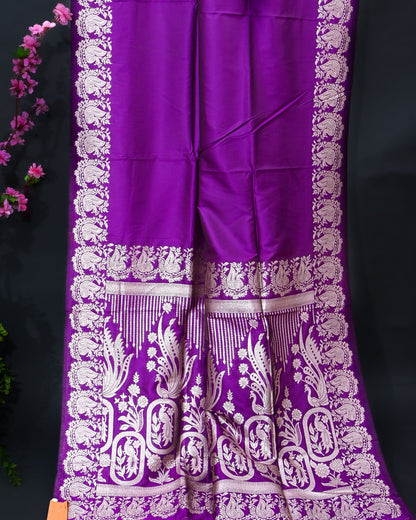 Purple Silk Banarasi Saree - Shop Vastram