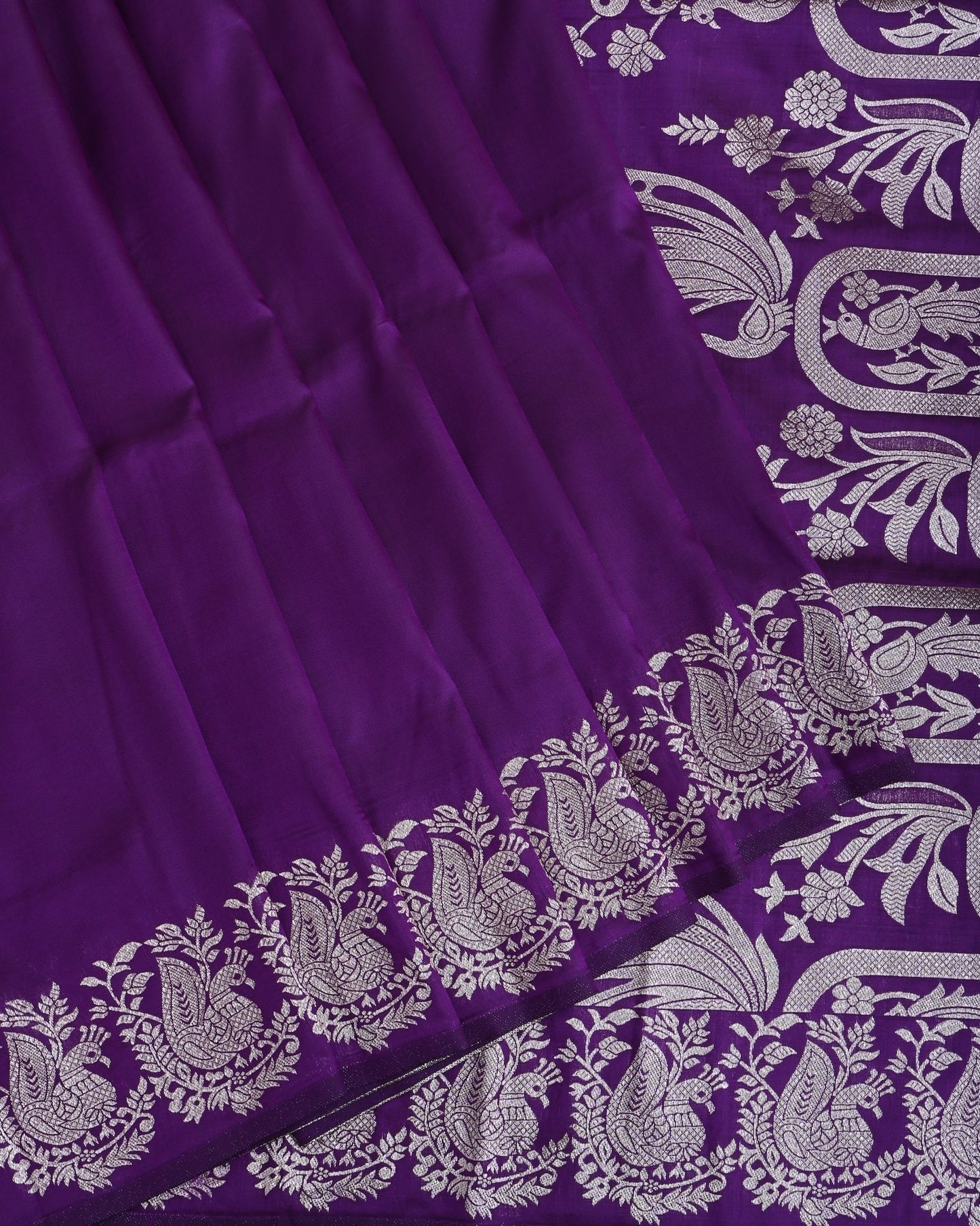 Purple Silk Banarasi Saree - Shop Vastram
