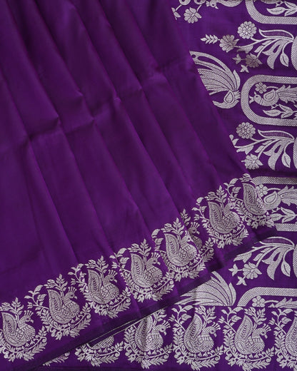 Purple Silk Banarasi Saree - Shop Vastram