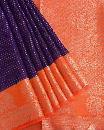 Purple Silk Banarasi Saree - Shop Vastram