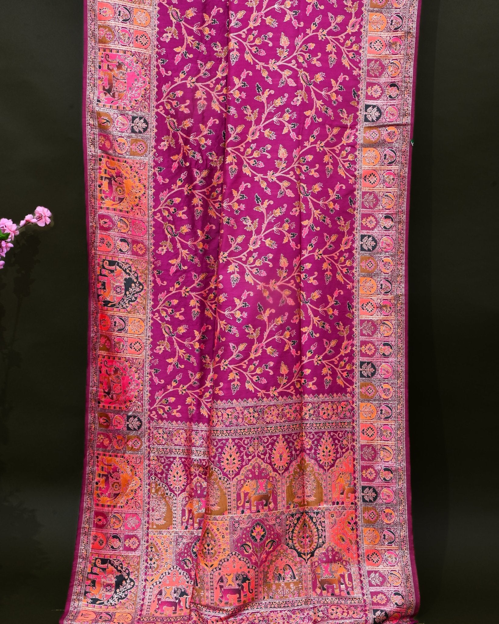 Purple Silk Banarasi Saree - Shop Vastram
