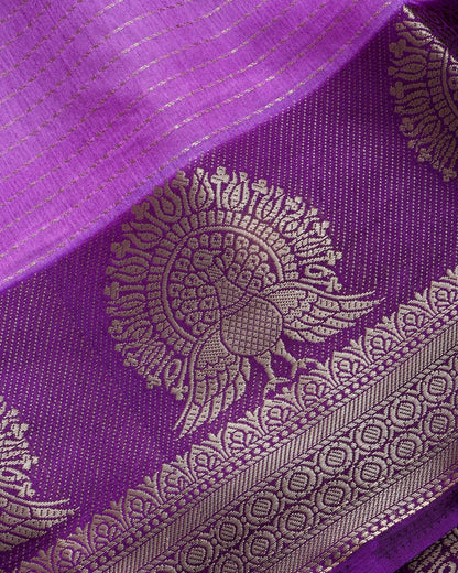 Purple Silk Banarasi Saree - Shop Vastram