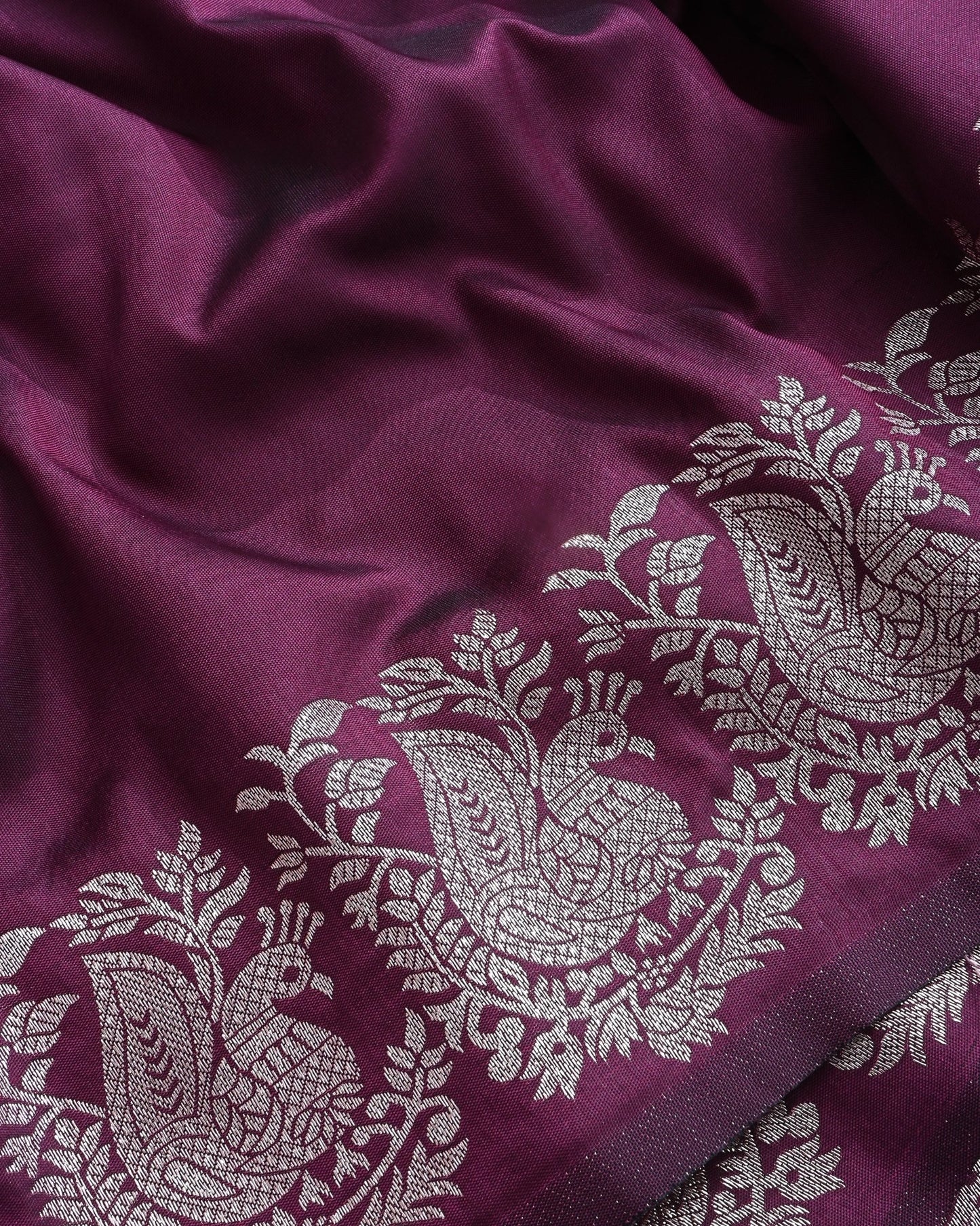 Purple Silk Banarasi Saree - Shop Vastram
