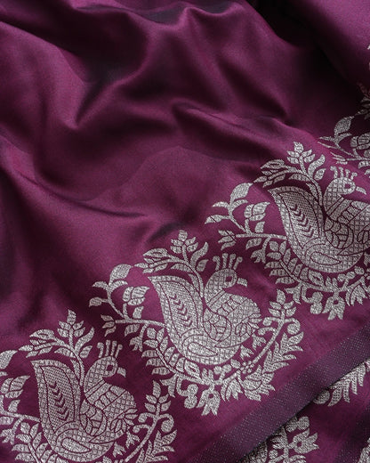 Purple Silk Banarasi Saree - Shop Vastram