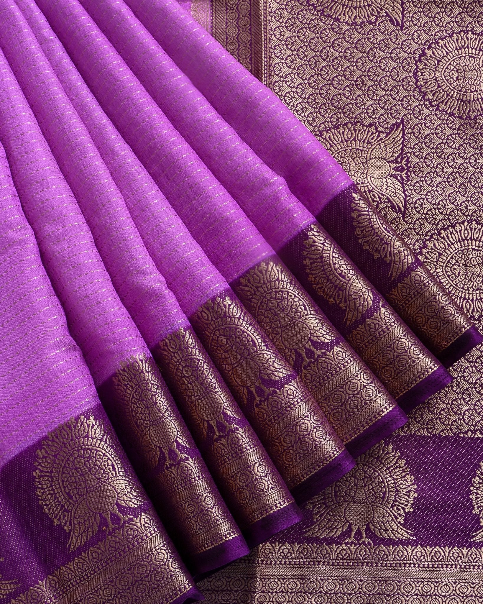 Purple Silk Banarasi Saree - Shop Vastram