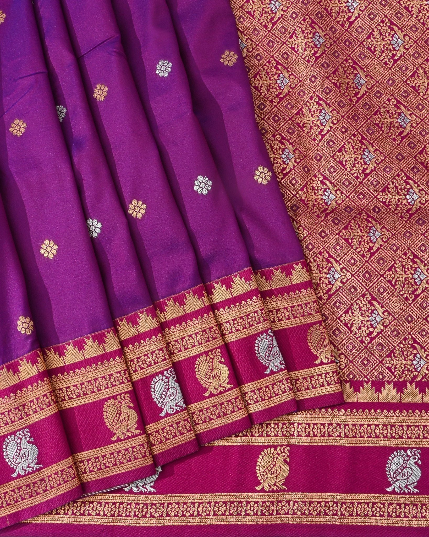 Purple Silk Banarsi Saree - Shop Vastram