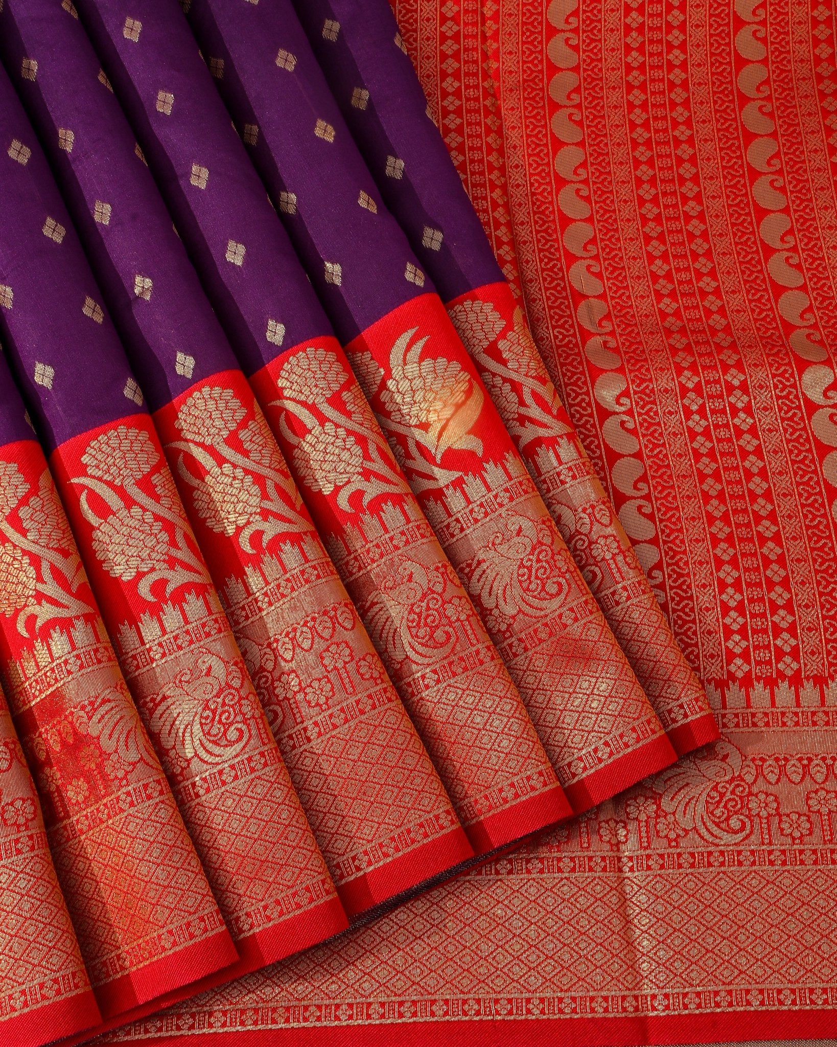 Purple Silk Banarsi Saree - Shop Vastram