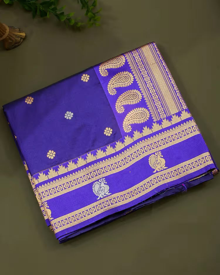 Purple Silk Banarsi Saree - Shop Vastram