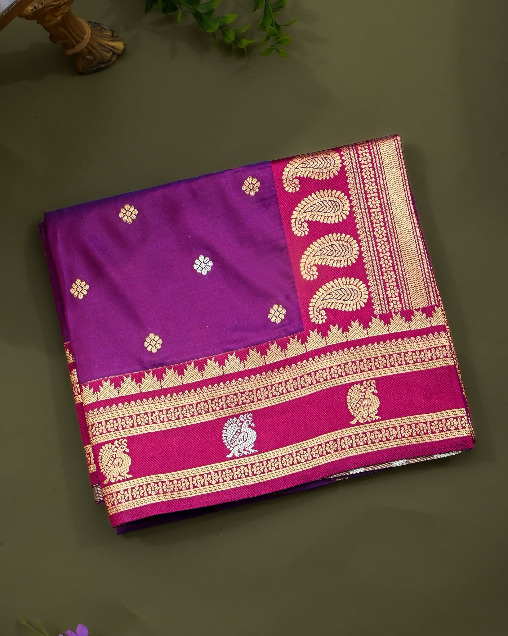 Purple Silk Banarsi Saree - Shop Vastram