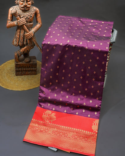 Purple Silk Banarsi Saree - Shop Vastram