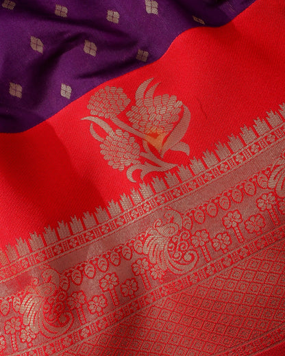 Purple Silk Banarsi Saree - Shop Vastram