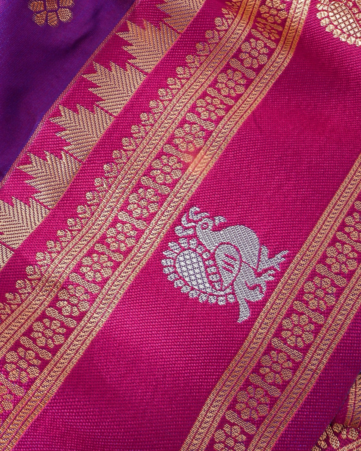 Purple Silk Banarsi Saree - Shop Vastram