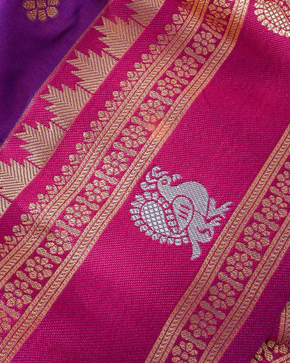 Purple Silk Banarsi Saree - Shop Vastram