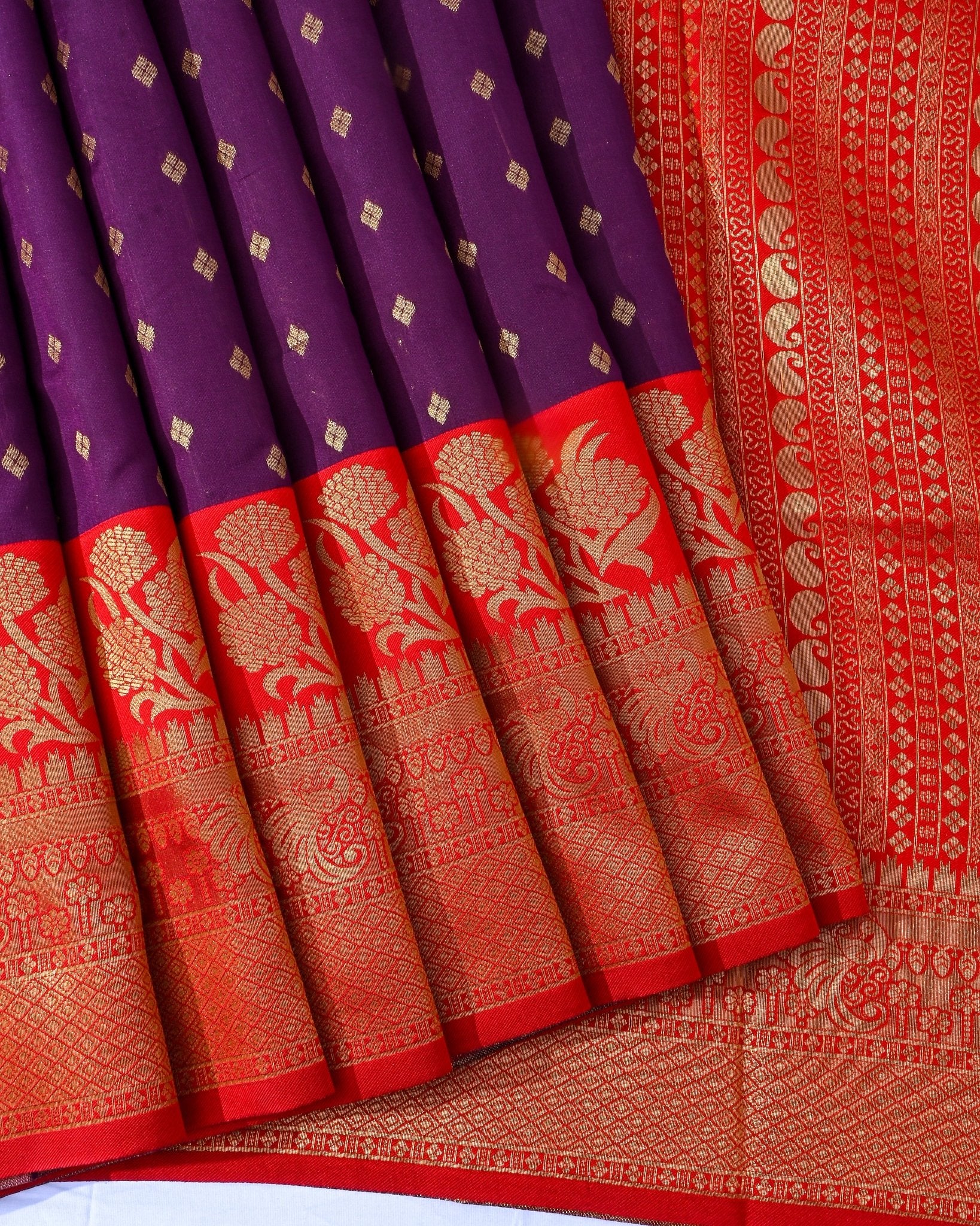 Purple Silk Banarsi Saree - Shop Vastram