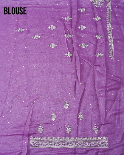 Purple Silk Embroidery Saree - Shop Vastram