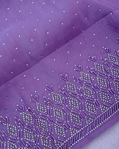 Purple Silk Embroidery Saree - Shop Vastram