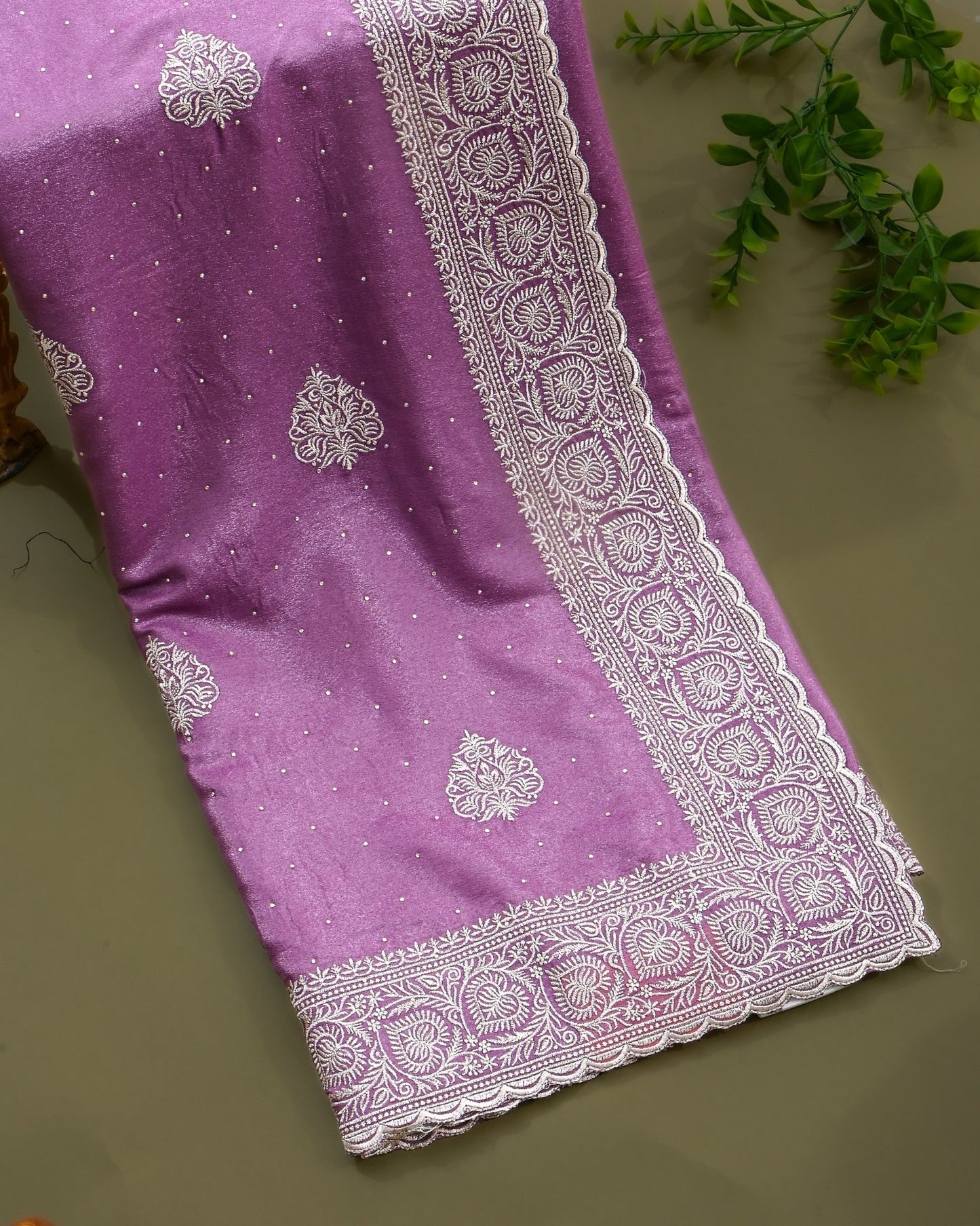 Purple Silk Embroidery Saree - Shop Vastram