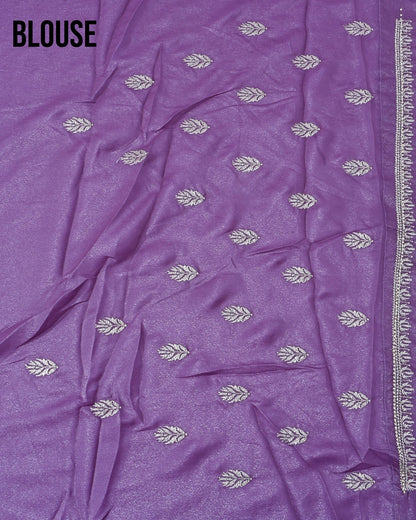 Purple Silk Embroidery Saree - Shop Vastram