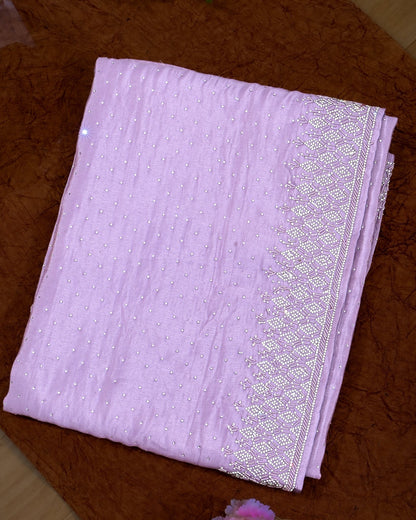 Purple Silk Embroidery Saree - Shop Vastram