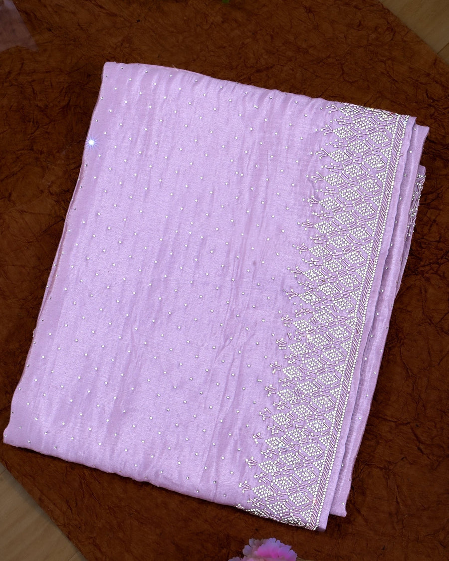 Purple Silk Embroidery Saree - Shop Vastram