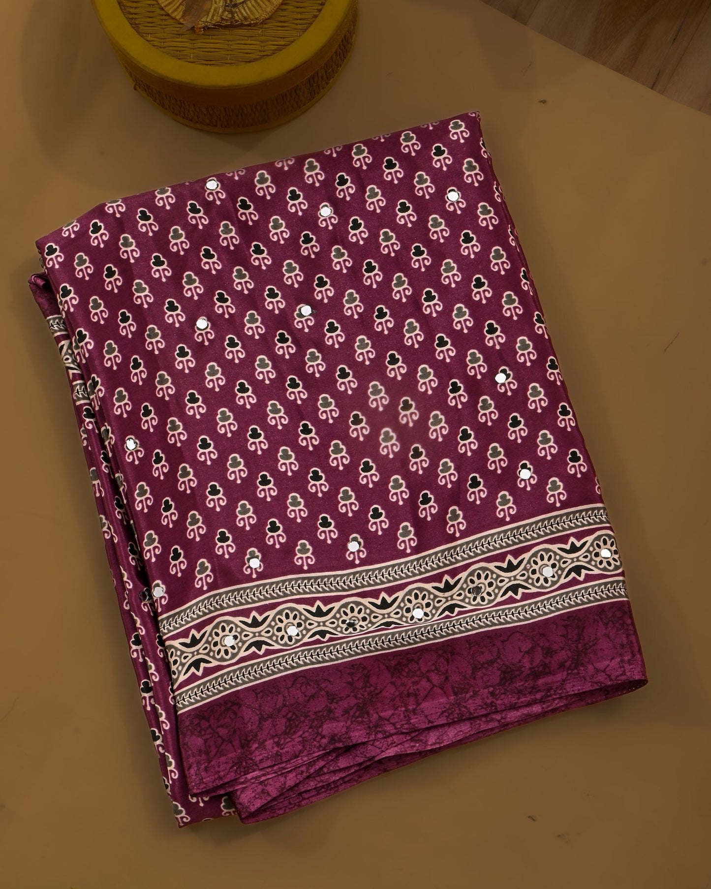 Purple Silk Printed Saree - Shop Vastram