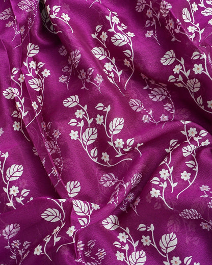 Purple Silk Printed Saree - Shop Vastram