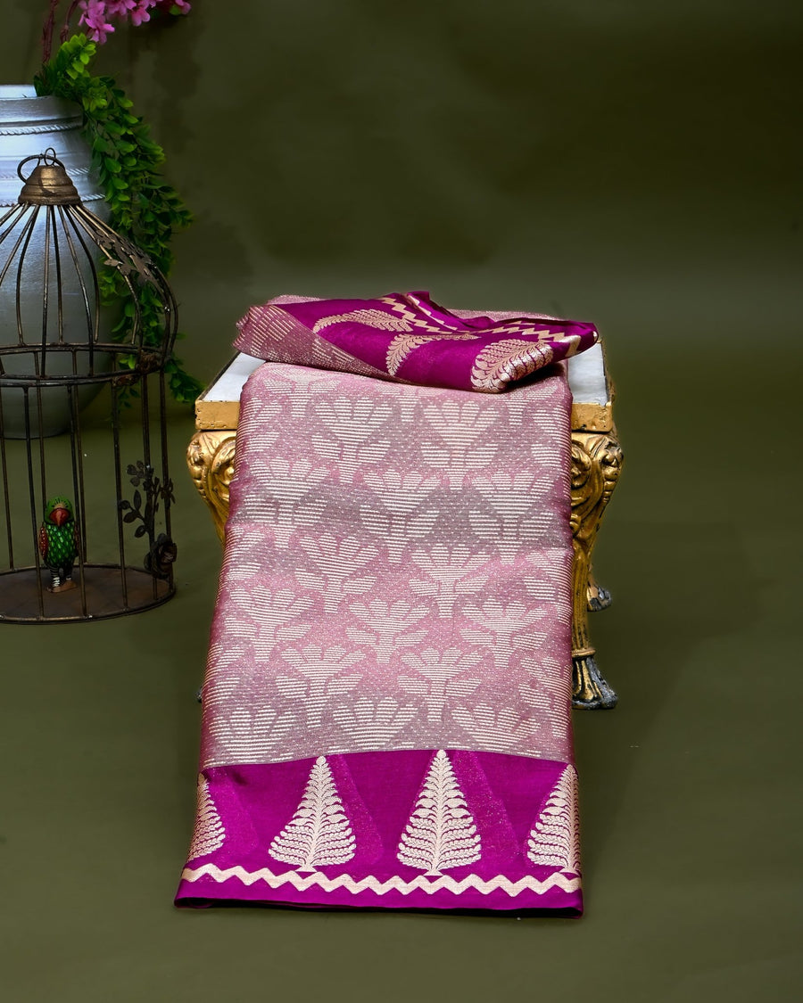 Purple Tissue Banarasi Saree - Shop Vastram