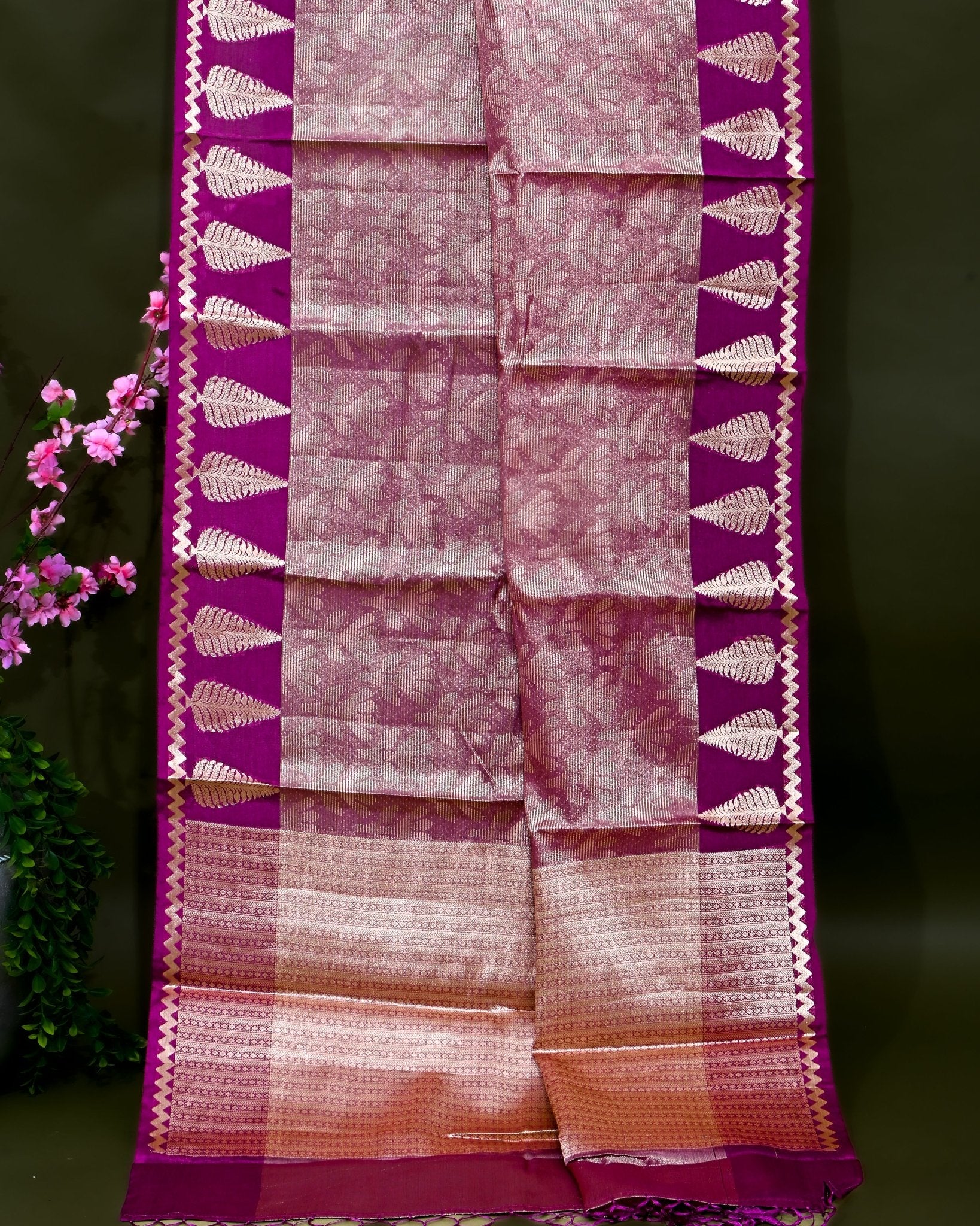 Purple Tissue Banarasi Saree - Shop Vastram