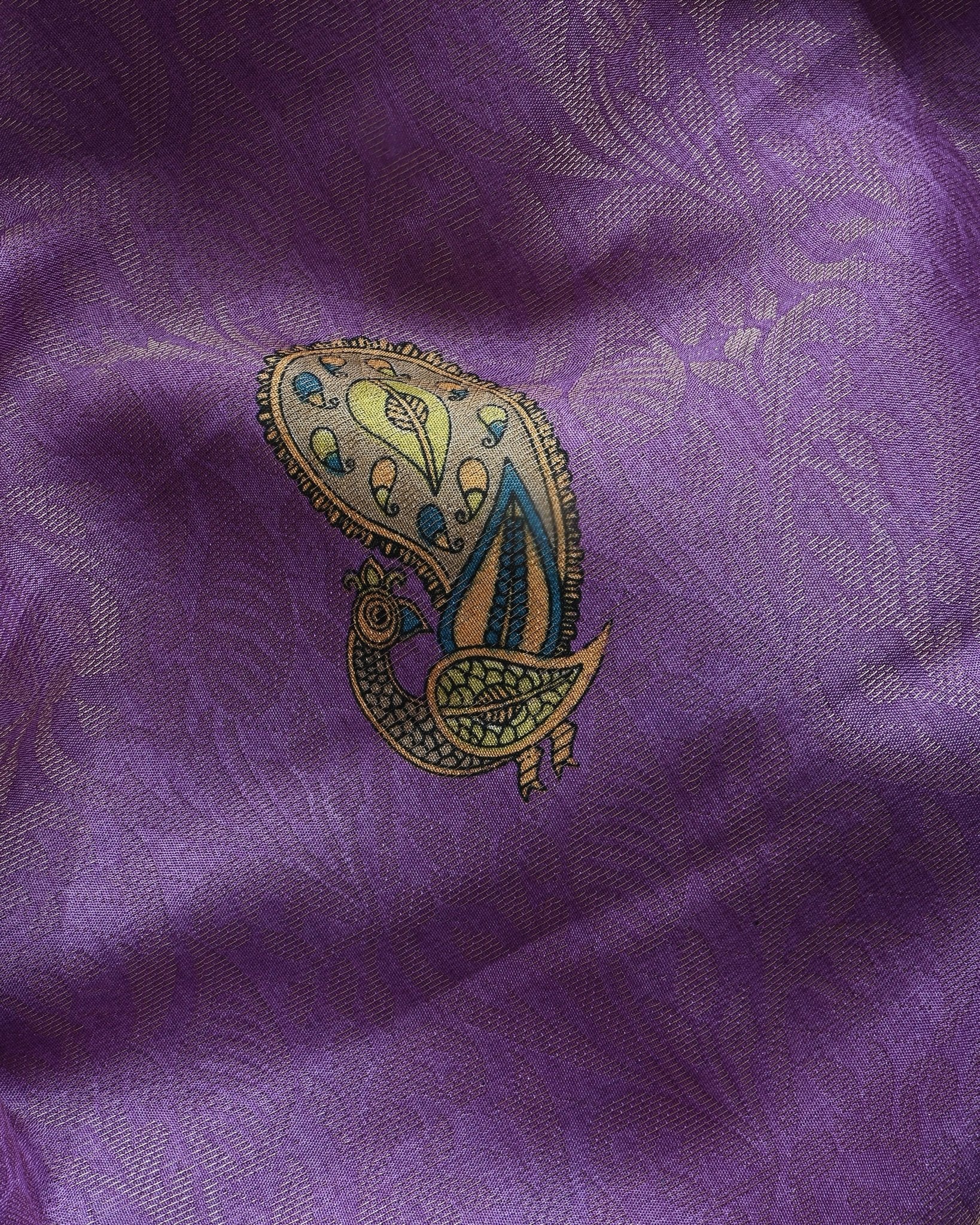 Purple Tissue Printed Saree - Shop Vastram