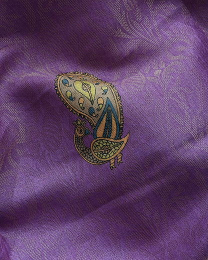 Purple Tissue Printed Saree - Shop Vastram
