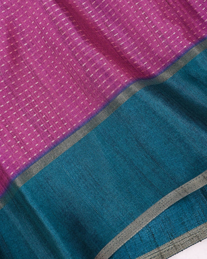 Purple Tusser Banarsi Saree - Shop Vastram