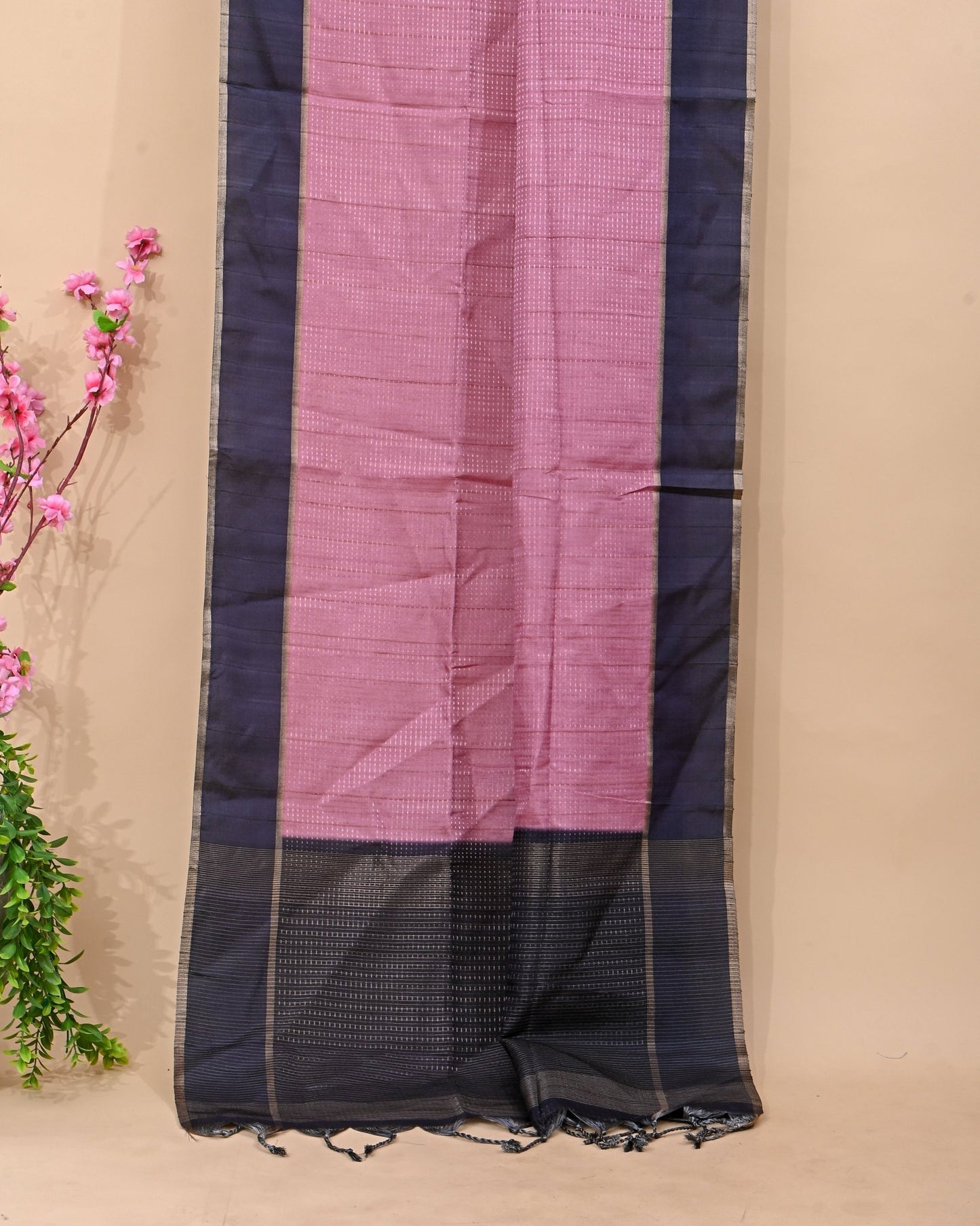 Purple Tusser Banarsi Saree - Shop Vastram