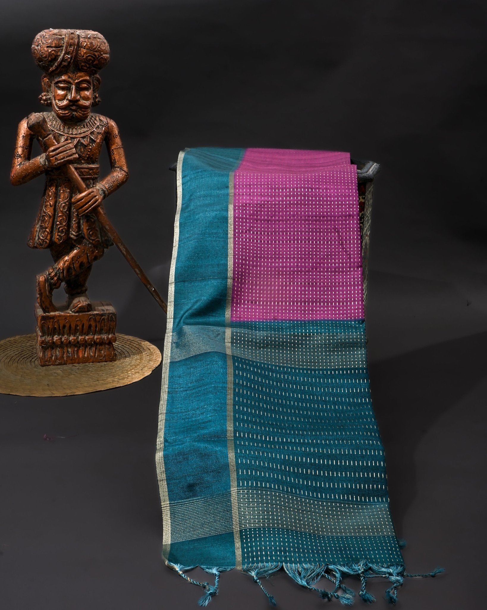 Purple Tusser Banarsi Saree - Shop Vastram