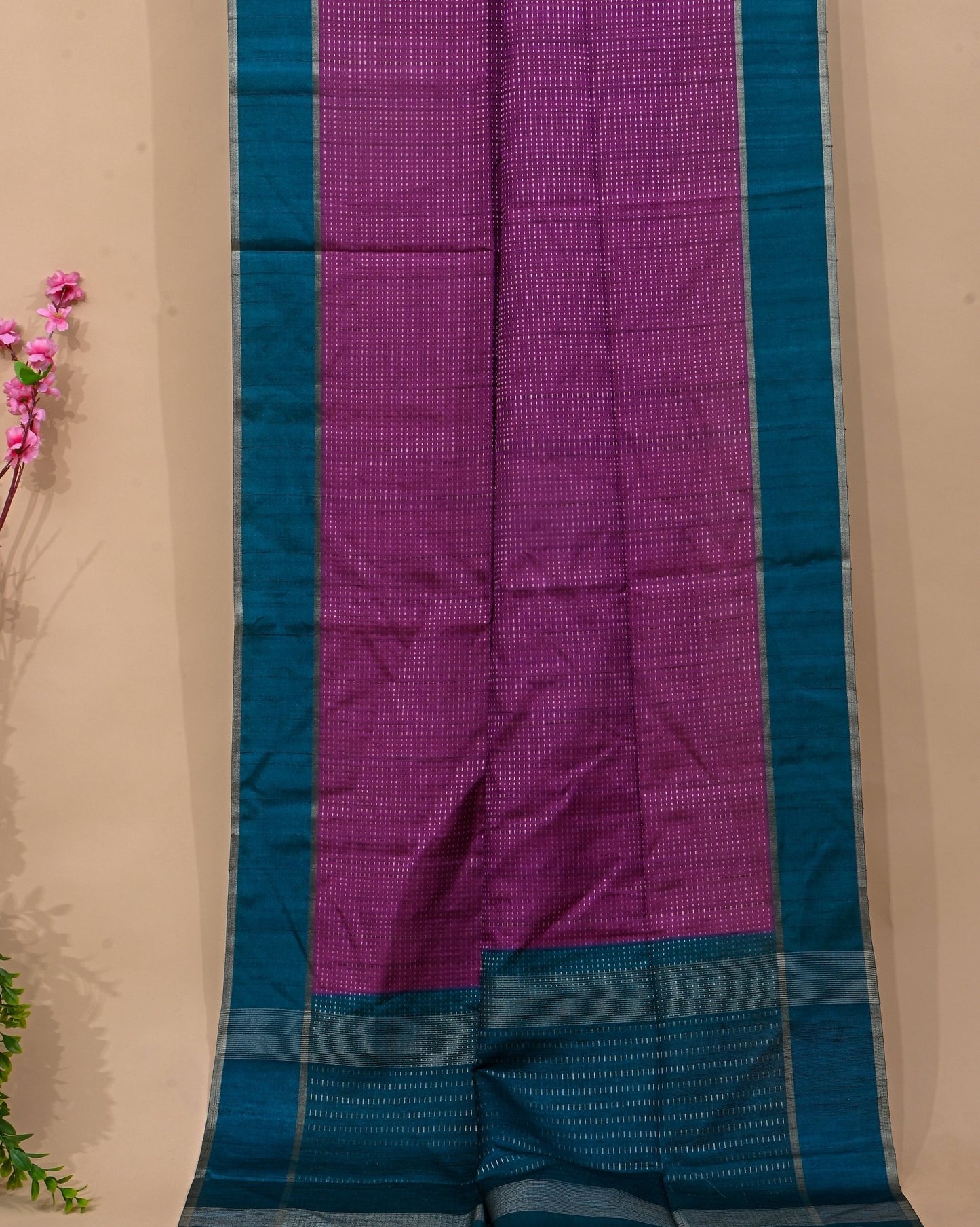 Purple Tusser Banarsi Saree - Shop Vastram