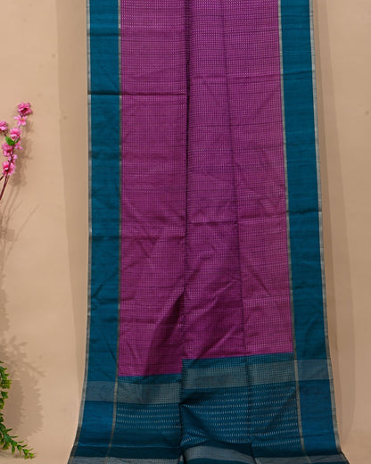 Purple Tusser Banarsi Saree - Shop Vastram