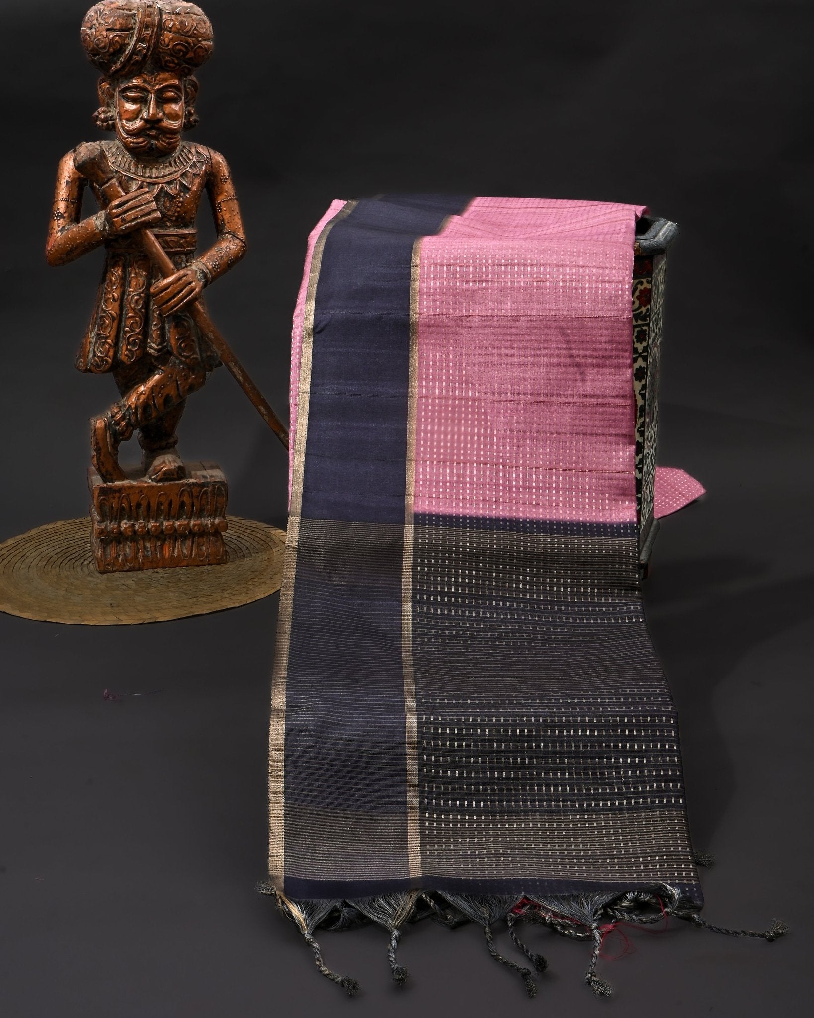 Purple Tusser Banarsi Saree - Shop Vastram
