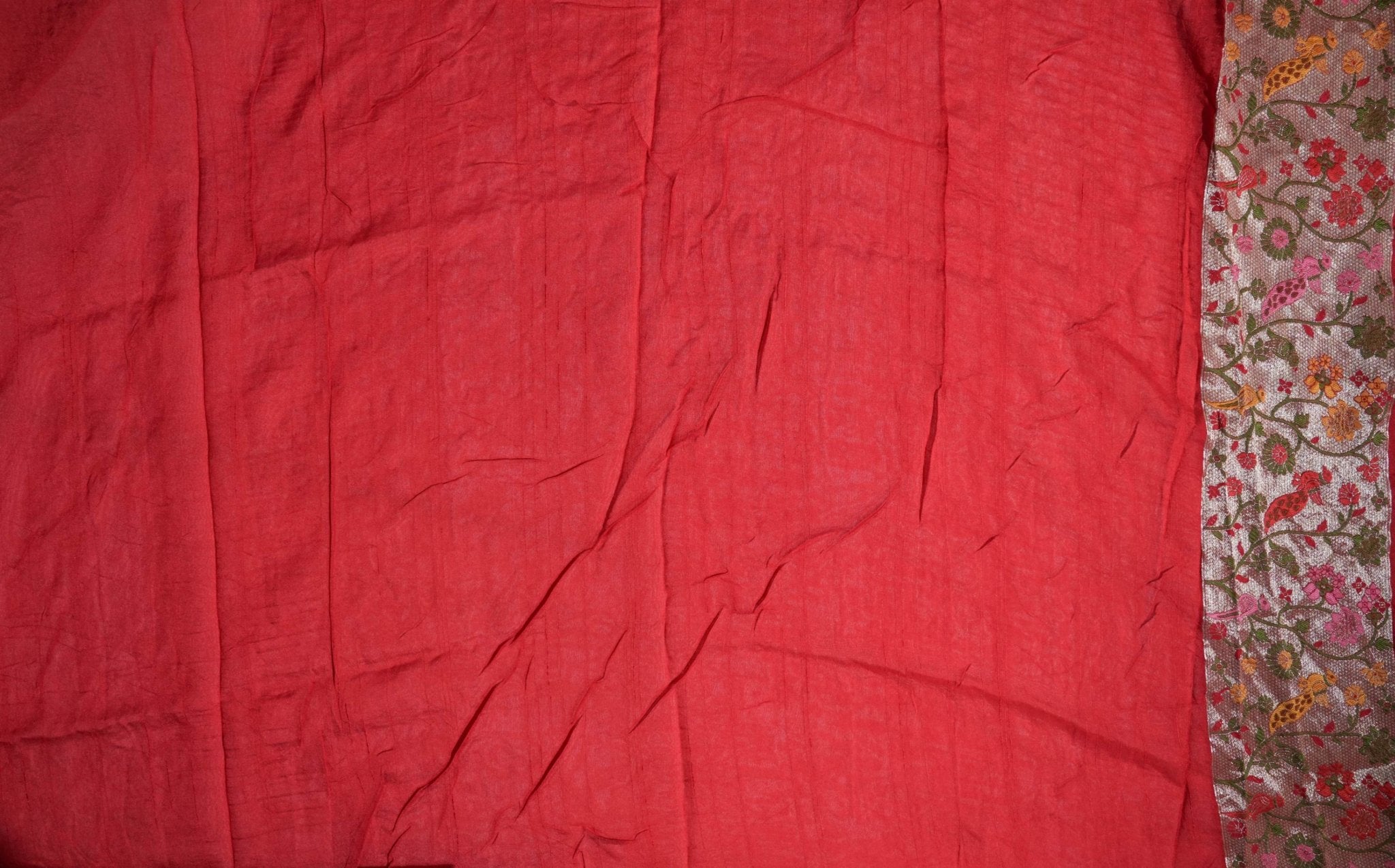 Red Banarasi Dupion Saree - Shop Vastram
