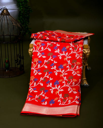 Red Silk Printed Saree - Shop Vastram