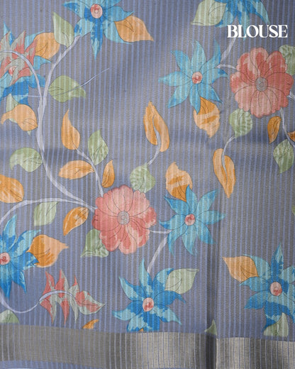 Silver Color Tissue Saree - Shop Vastram