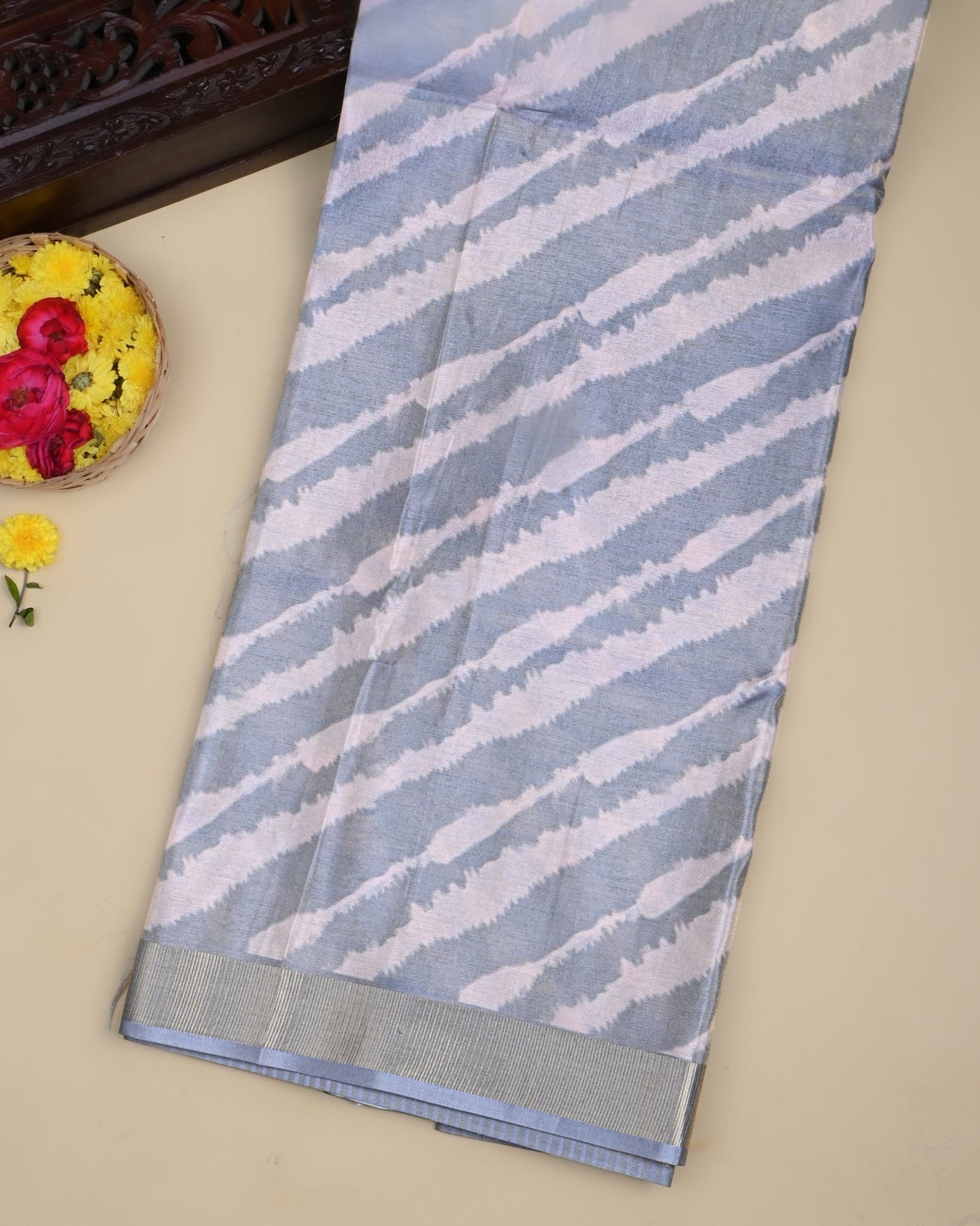 Silver Color Tissue Saree - Shop Vastram