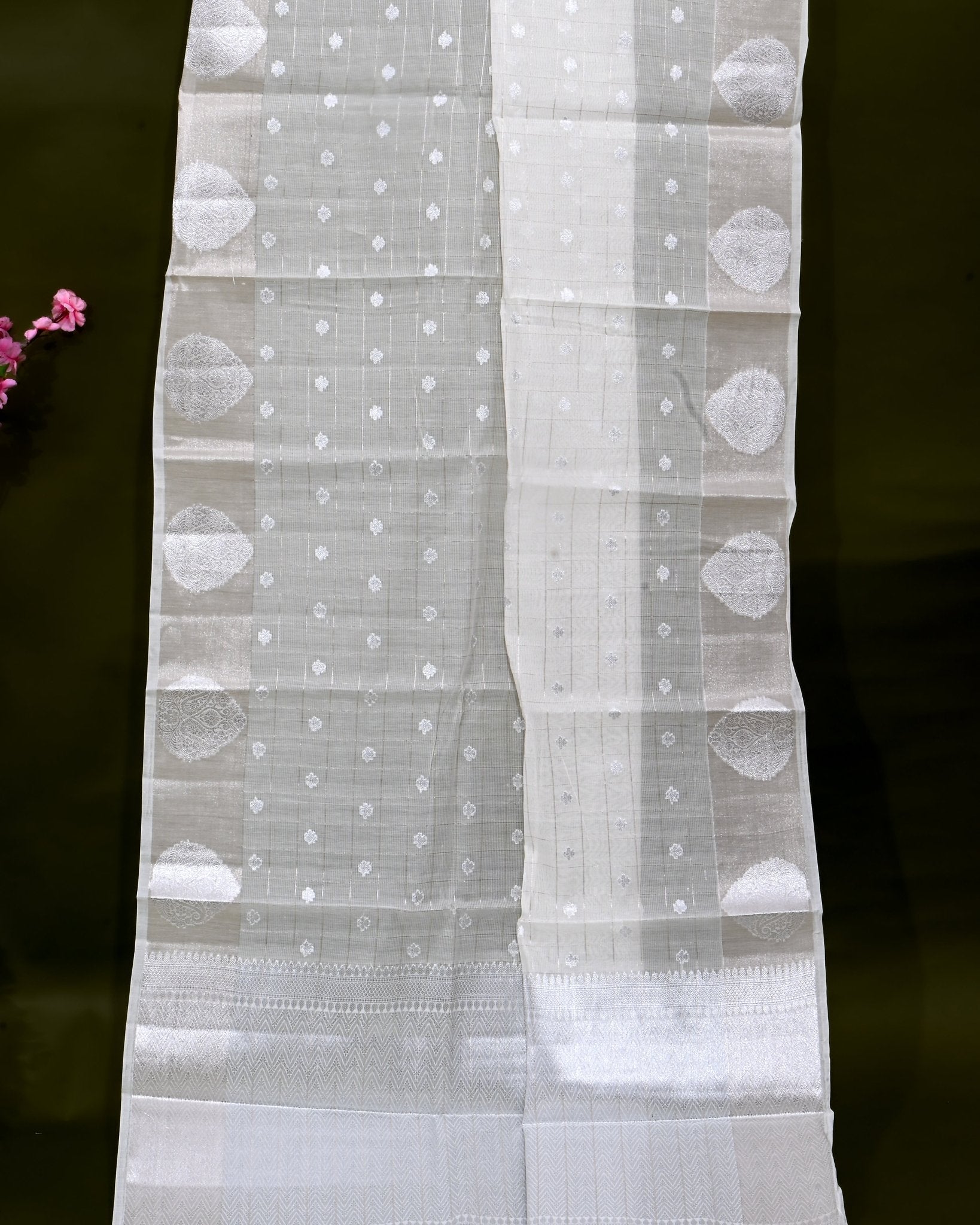 Silver Tissue Banarasi saree - Shop Vastram