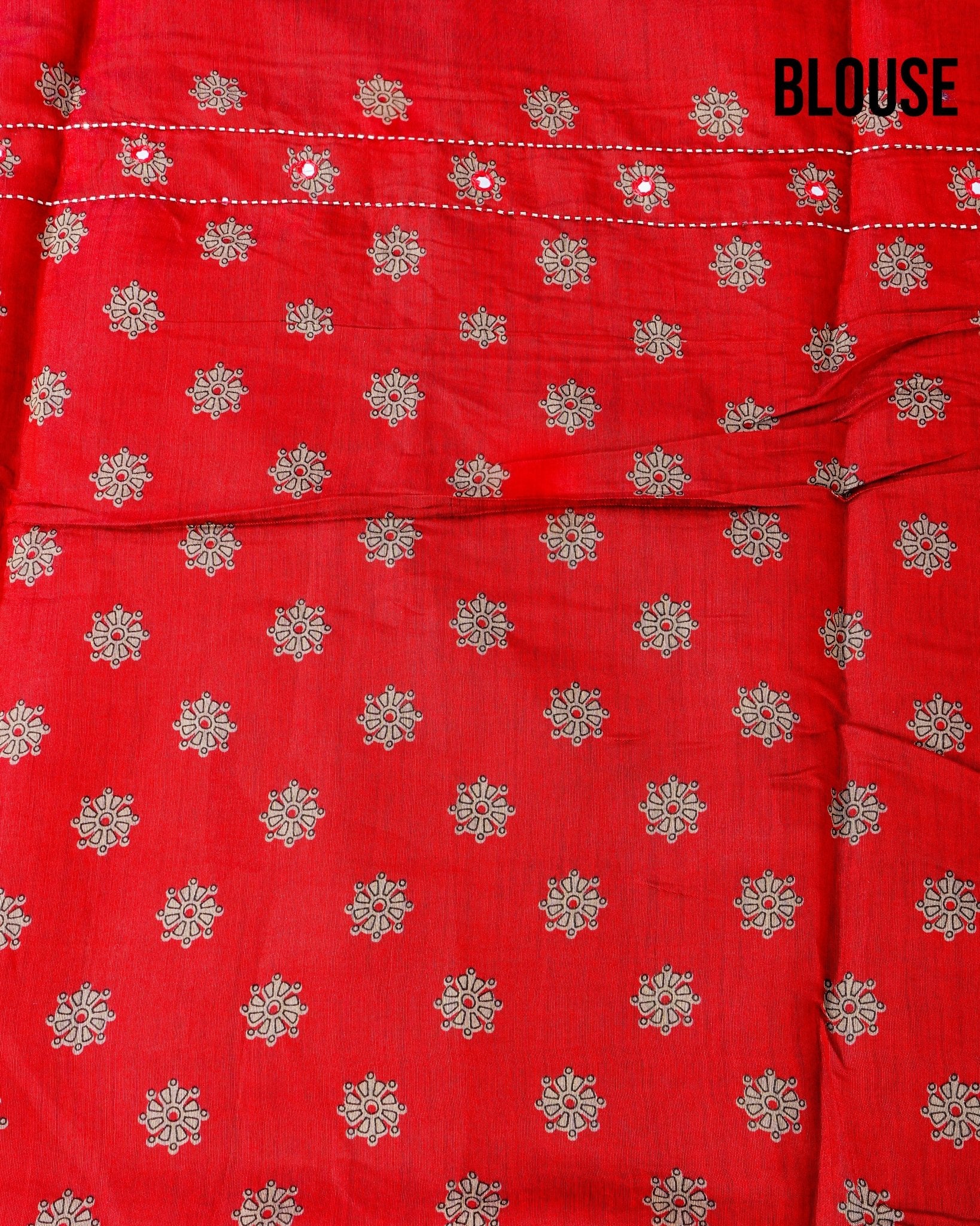 Yellow Chanderi Printed Saree - Shop Vastram