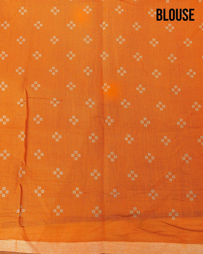 Yellow Chanderi Printed Saree - Shop Vastram