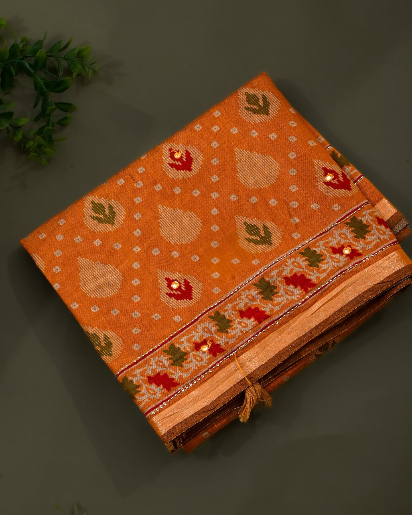 Yellow Chanderi Printed Saree - Shop Vastram