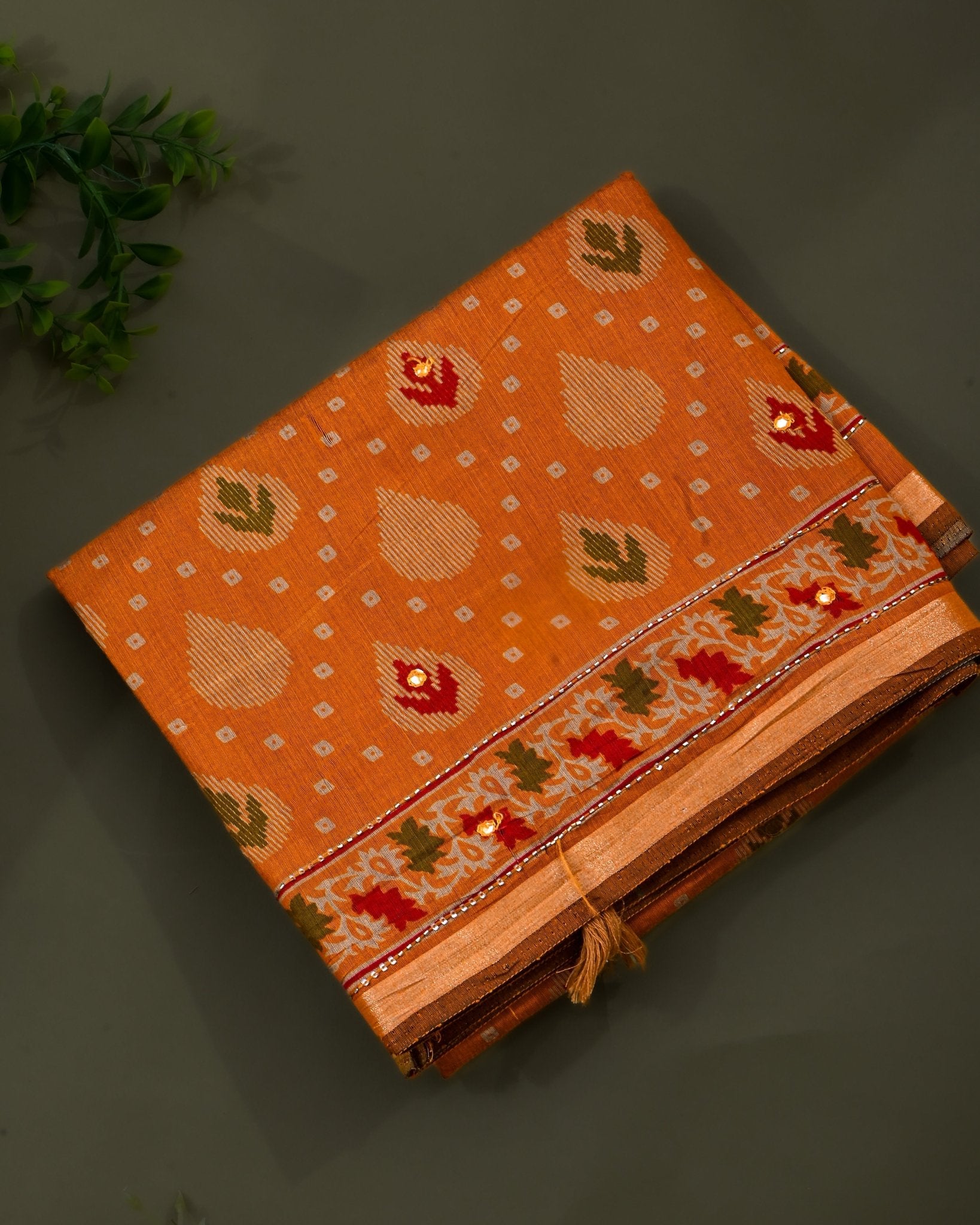 Yellow Chanderi Printed Saree - Shop Vastram
