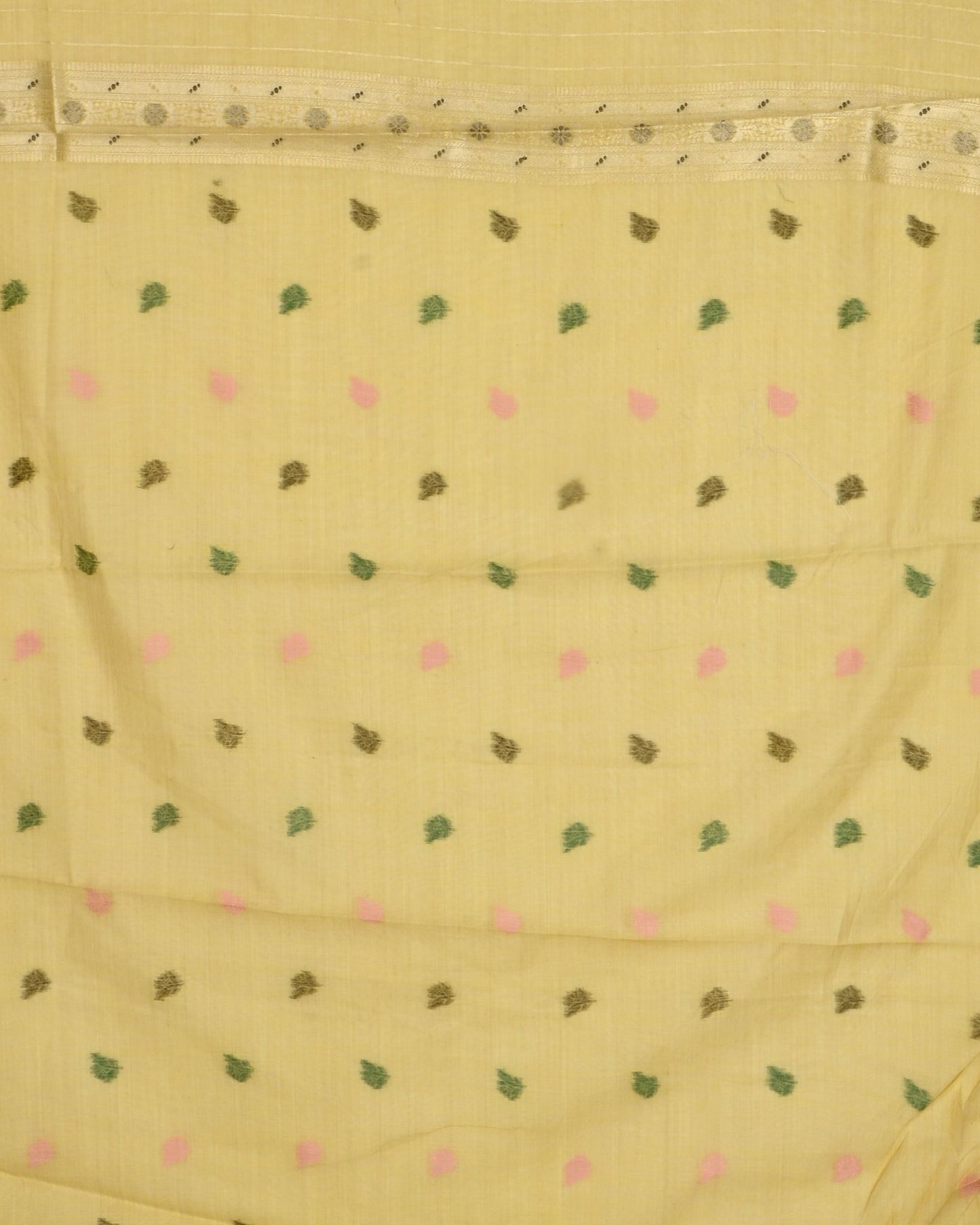 Yellow color Chanderi Saree - Shop Vastram