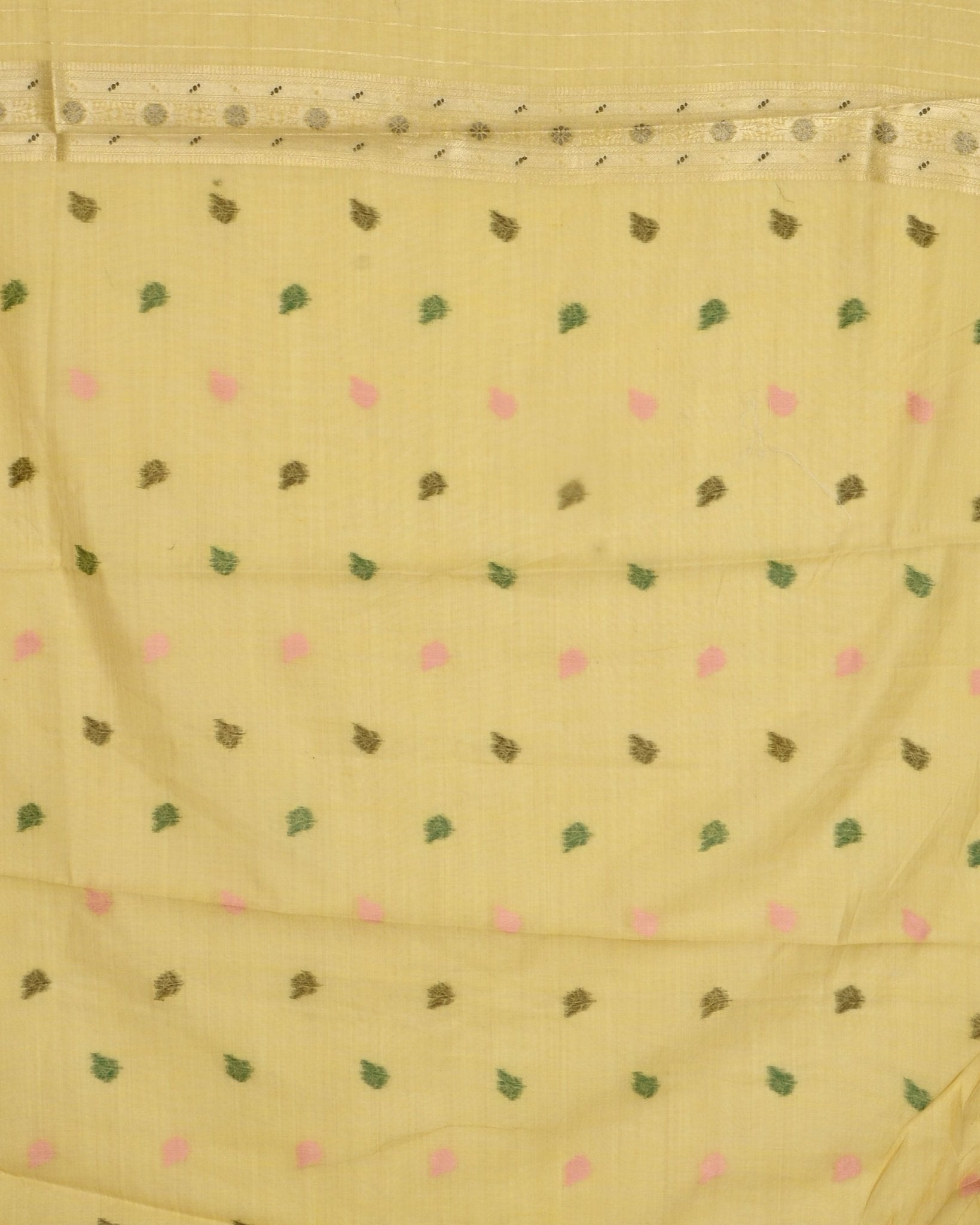 Yellow color Chanderi Saree - Shop Vastram