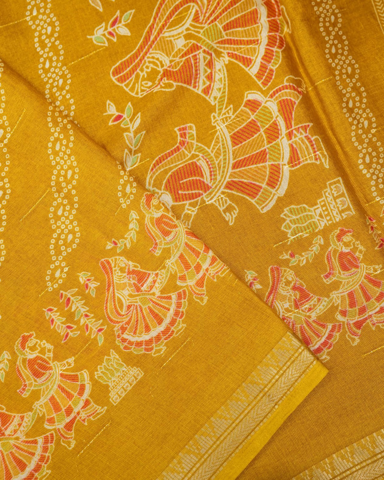 Yellow Color Cotton Saree - Shop Vastram
