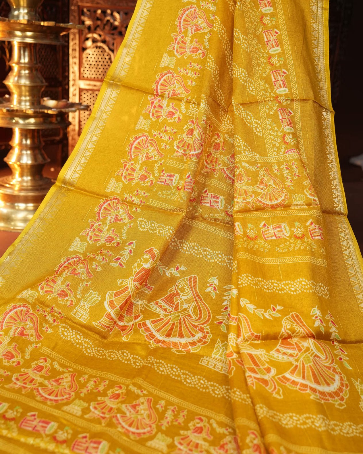 Yellow Color Cotton Saree - Shop Vastram
