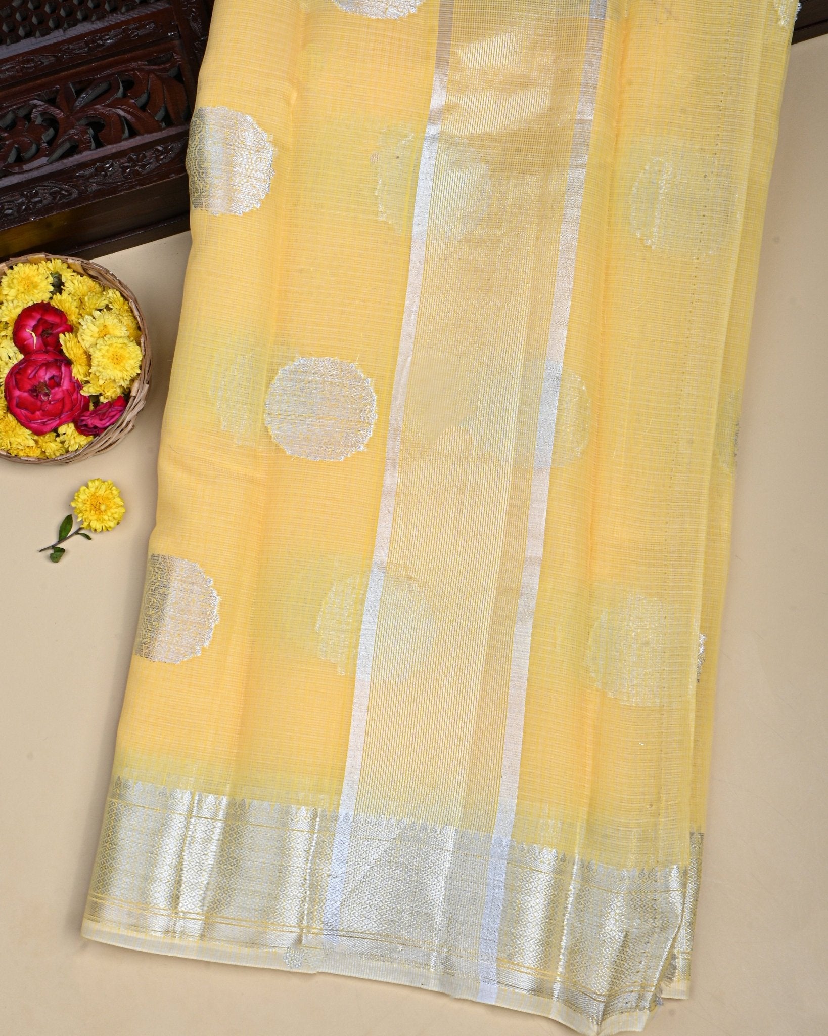 Yellow Color Kota Saree - Shop Vastram